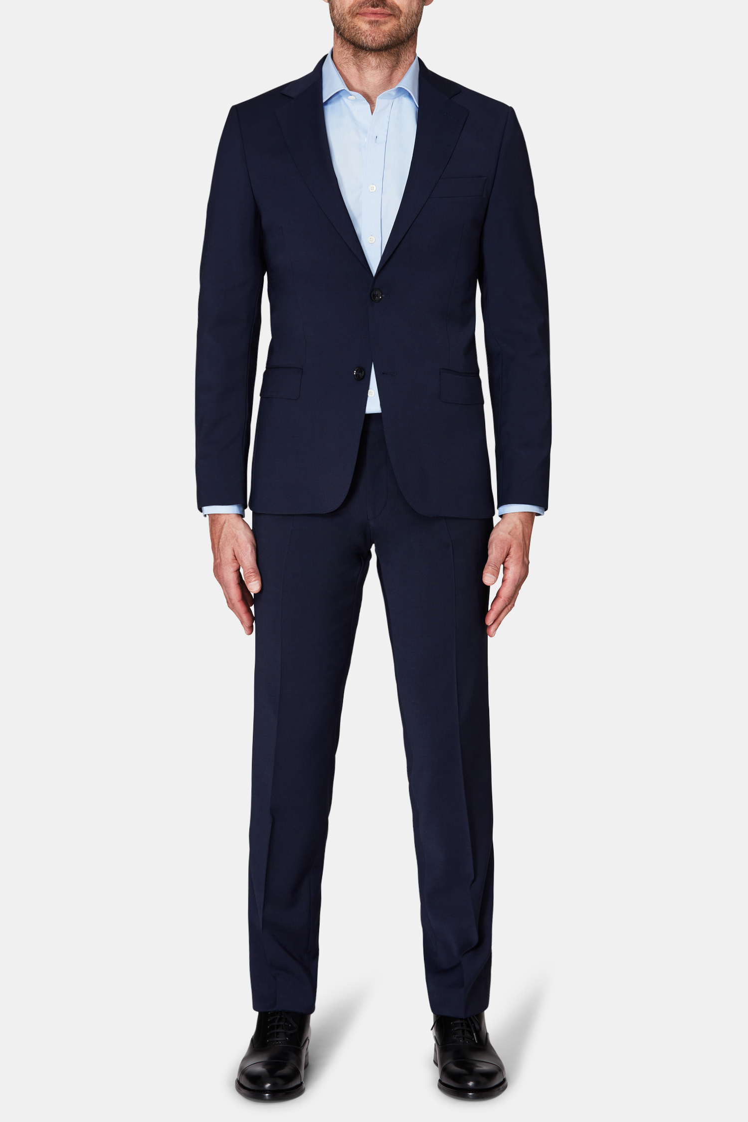 Oscar Jacobson Slim Fit Microstructure Kostym - stl. 148 - Blå - Herr