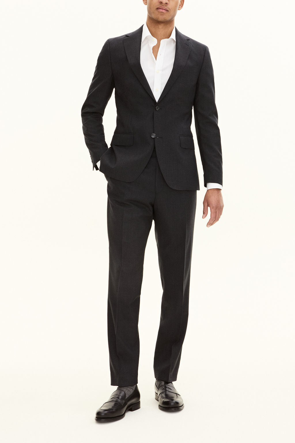 Oscar Jacobson Slim Fit Microstructure Kostym - stl. 100 - Mörkgrå - Herr
