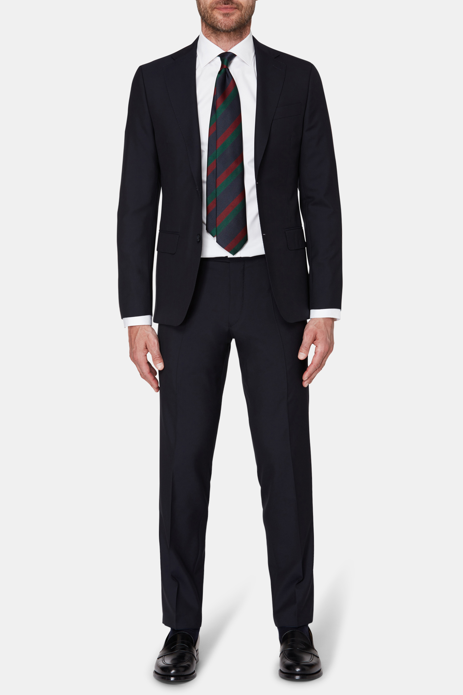 Oscar Jacobson Slim Fit Microstructure Kostym - stl. 104 - Mörkblå - Herr