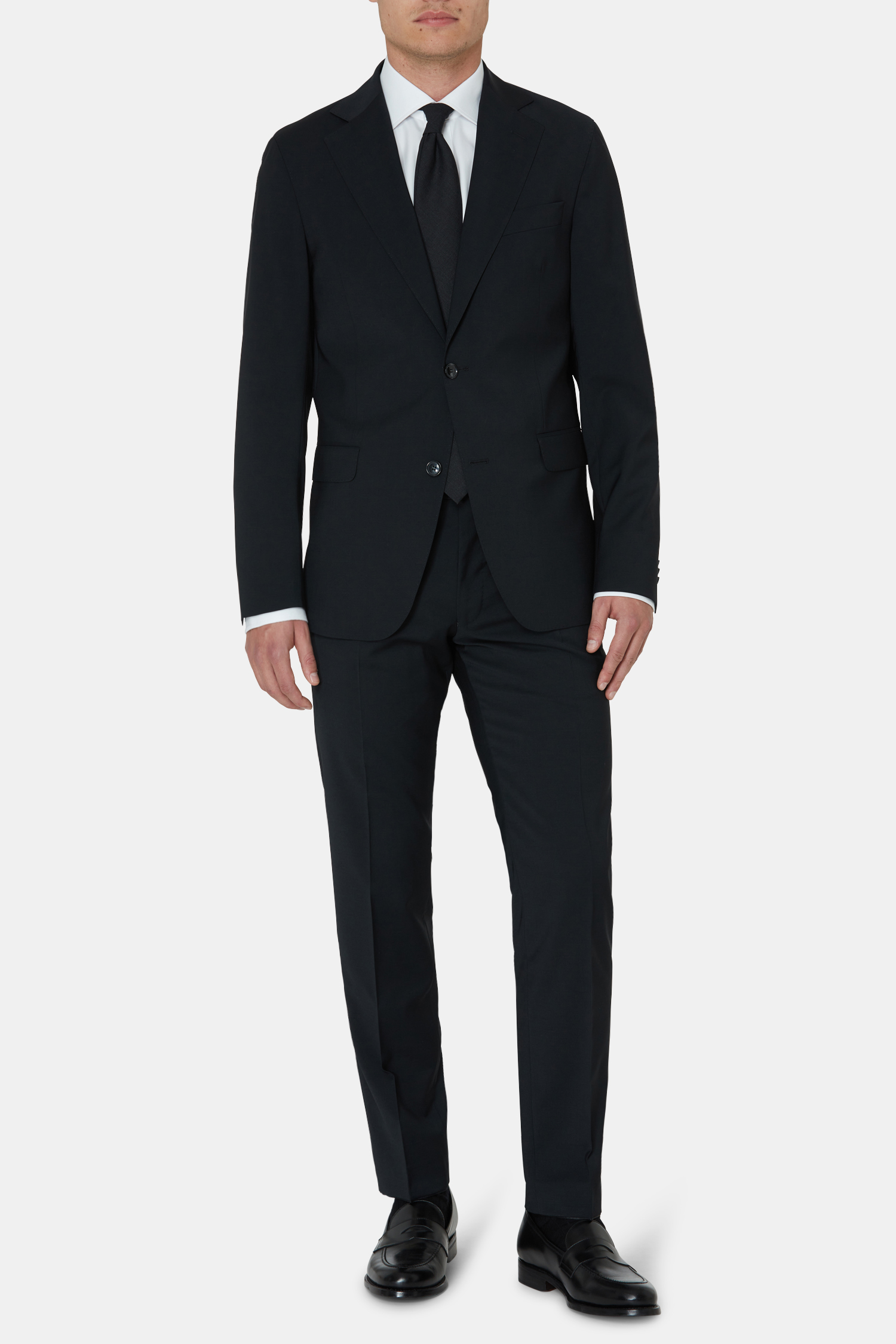 Oscar Jacobson Slim Fit Microstructure Kostym - stl. 100 - Svart - Herr