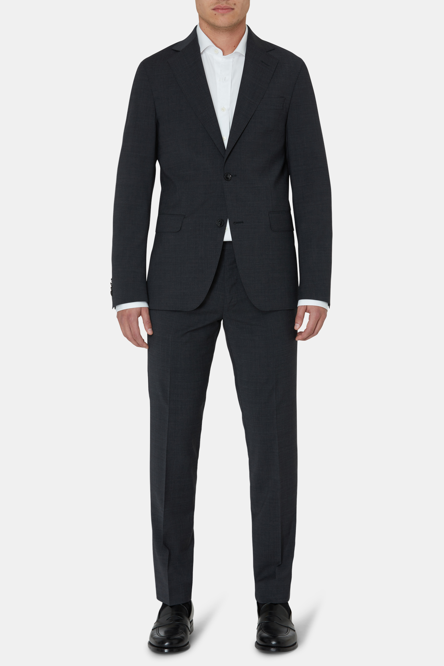 Oscar Jacobson Slim Fit Microstructure Kostym - stl. 48 - Mörkgrå - Herr