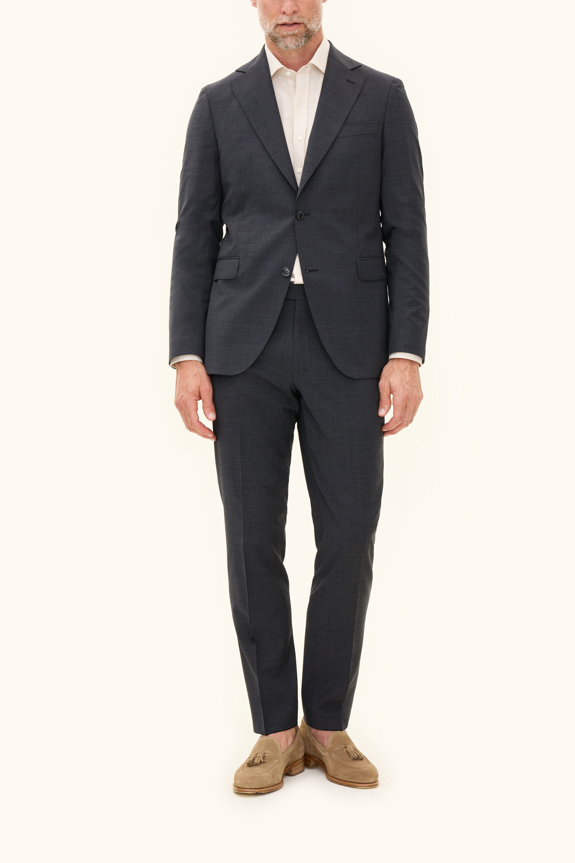 Oscar Jacobson Slim Fit Microstructure Kostym - stl. 58 - Mörkgrå - Herr