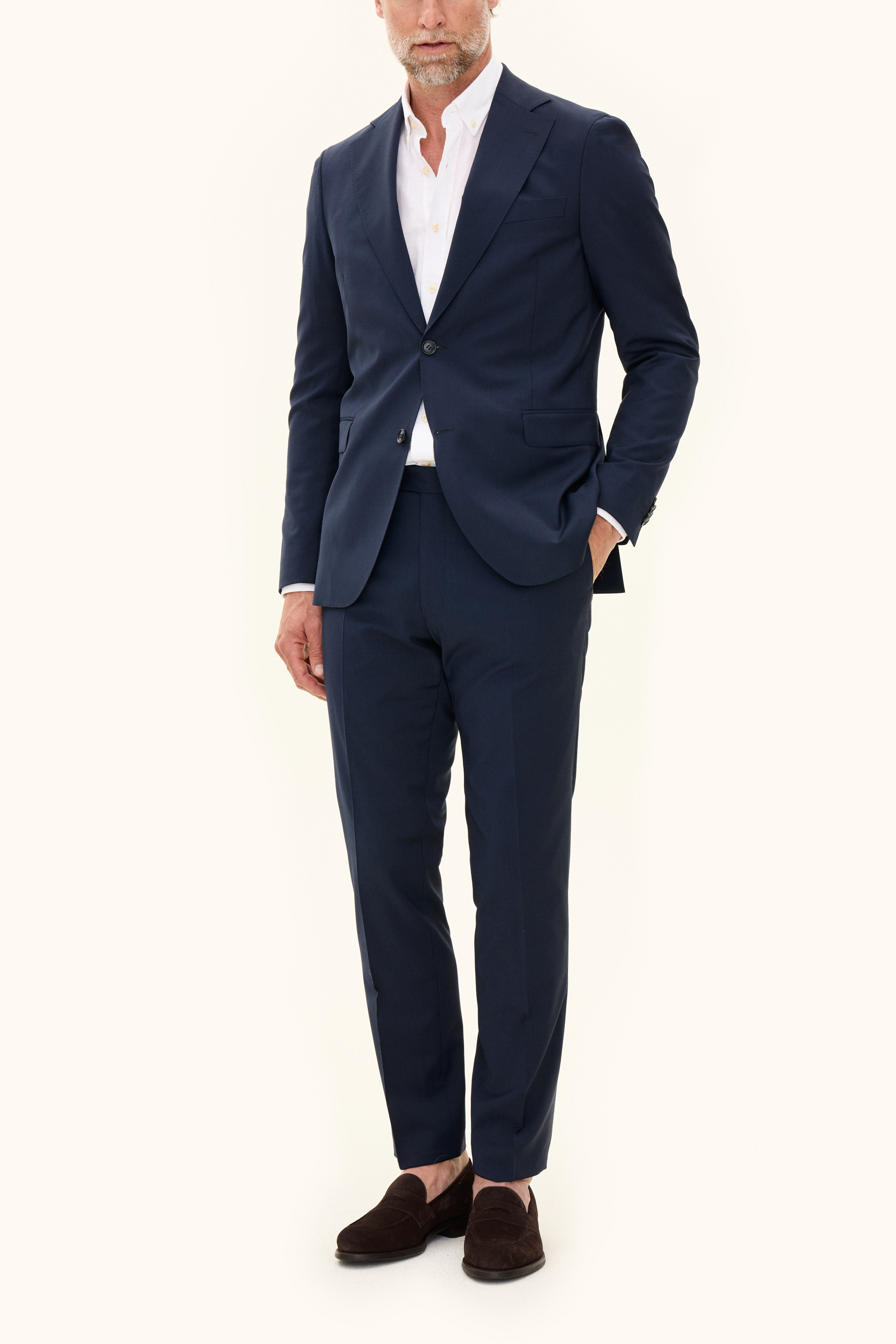 Oscar Jacobson Slim Fit Microstructure Kostym - stl. 100 - Mörkblå - Herr