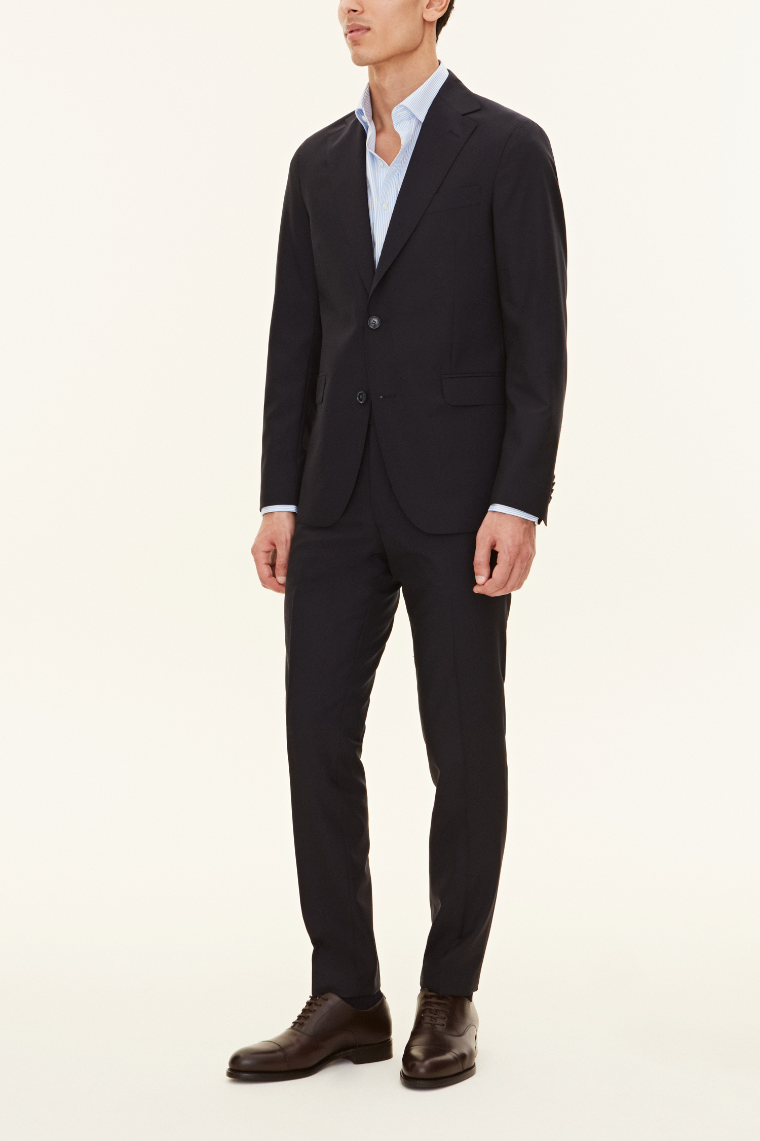 Oscar Jacobson Slim Fit Microstructure Kostym - stl. 48 - Mörkblå - Herr