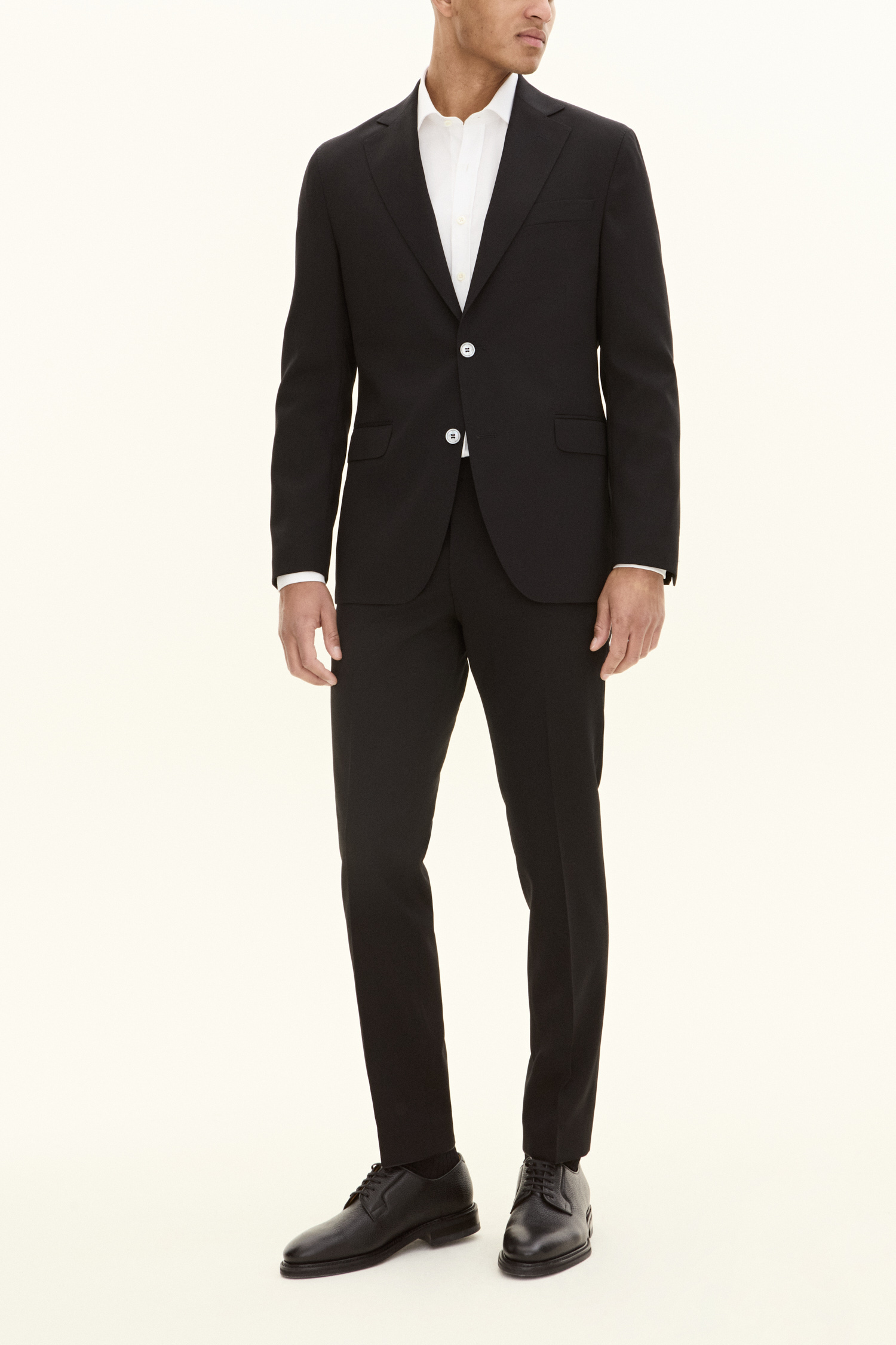 Oscar Jacobson Regular Fit Tropical Wool Kostym - stl. 52 - Svart - Herr