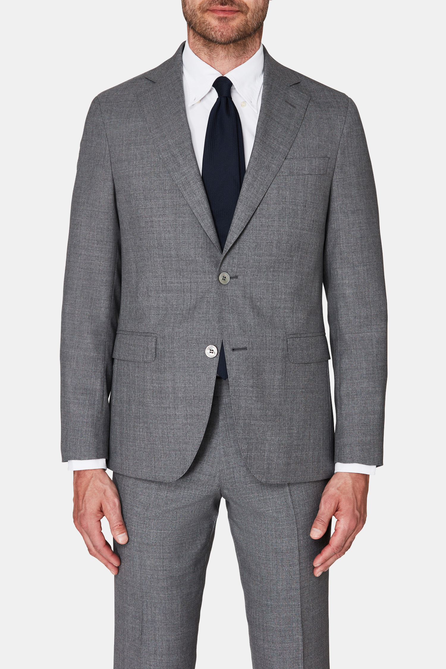 Oscar Jacobson Regular Fit Sharkskin Kostym - stl. 148 - Ljus grå - Herr