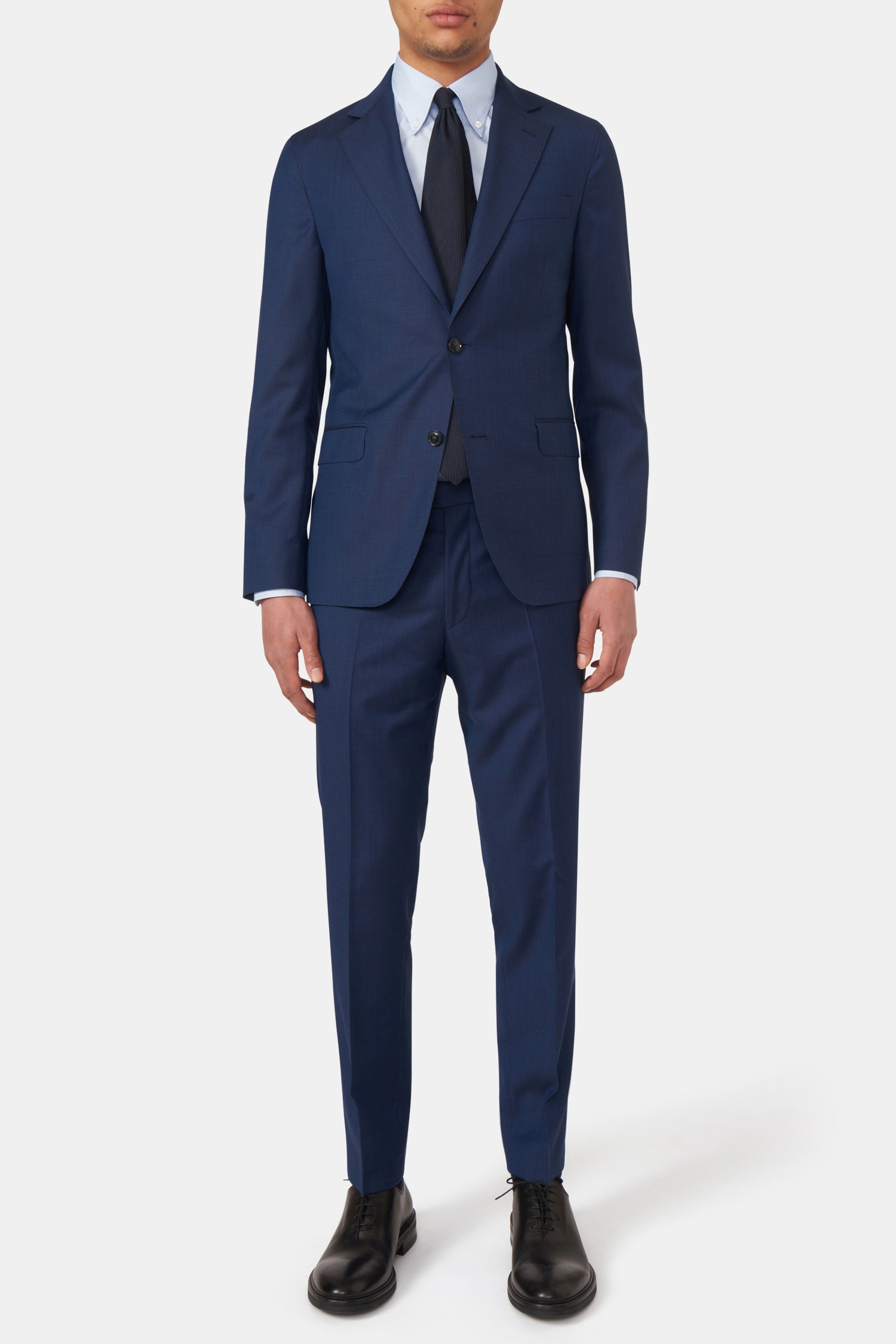 Oscar Jacobson Regular Fit Birdseye Kostym - stl. 56 - Mörkblå - Herr